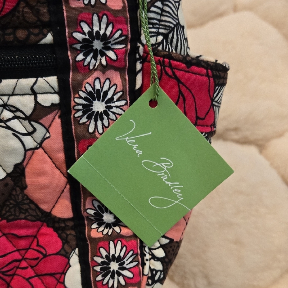 Vera Bradley On The Go Mocha Rouge Floral Shoulder Crossbody Bag - Picture 3 of 6
